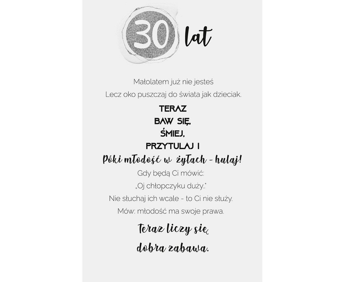 Birthday Card 30th Birthday, Men with Champagne, 13x20,5 cm